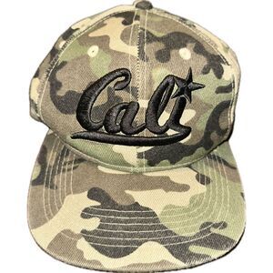 Cali Camo Hat Black Embroidered Logo California‎ SnapBack Cap Flat Brim OS